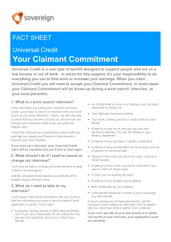 Your Claimant Commitment - Sovereign Housing Association