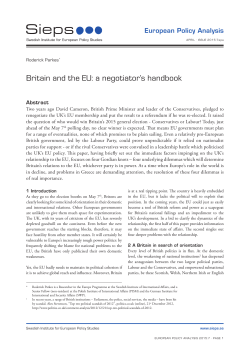 Britain and the EU: a negotiator`s handbook