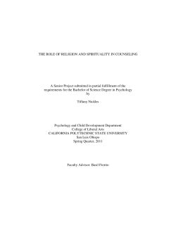 The Role of Religion and Spirituality in Counseling