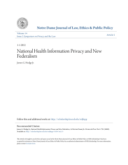 National Health Information Privacy and New Federalism