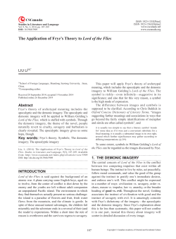 The Application of Frye`s Theory to Lord of the Flies