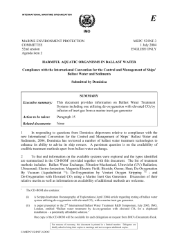 IMO MARINE ENVIRONMENT PROTECTION COMMITTEE 52nd