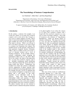 The Neurobiology of Sentence Comprehension