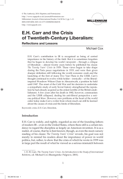 EH Carr and the Crisis of Twentieth-Century Liberalism