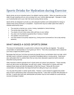 Sports Drinks for Hydration during Exercise