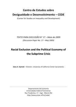Centro de Estudos sobre Desigualdade e Desenvolvimento &ndash; CEDE
