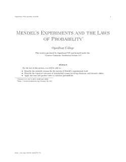 Mendel`s Experiments and the Laws of Probability