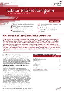 SA`s most (and least) productive workforces