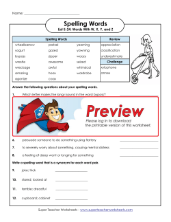 Spelling Words - Super Teacher Worksheets