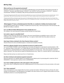 Bill Pay FAQs - Blissfield State Bank