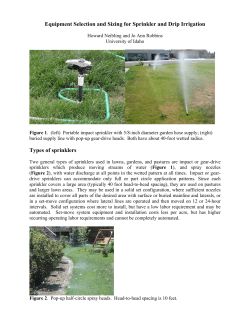 Equipment Selection and Sizing for Sprinkler and Drip Irrigation