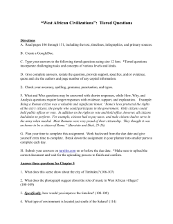 Tiered Questions West African Civilizations