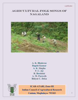 agricultural folk songs of nagaland - ICAR, Zonal Project Directorate