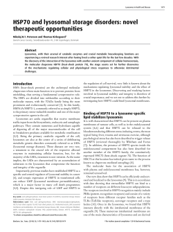 HSP70 and lysosomal storage disorders