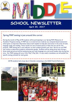SCHOOL NEWSLETTER April 20, 2017