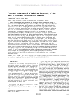 Constraints on the strength of faults from the geometry of rider blocks