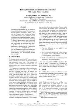 Fitting Sentence Level Translation Evaluation with