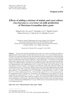 Effects of adding a mixture of malate and yeast