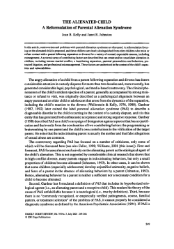 THE ALIENATED CHILD A Reformulation of Parental Alienation