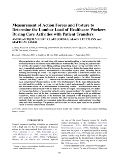 Measurement of Action Forces and Posture to Determine the