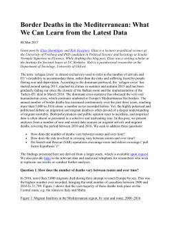 Border Deaths in the Mediterranean: What We Can Learn from the