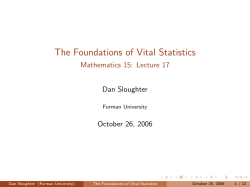 The Foundations of Vital Statistics