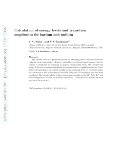 Calculation of energy levels and transition amplitudes for barium