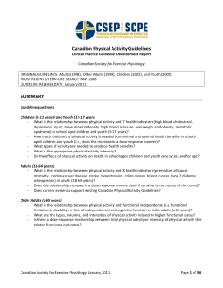 Complete Development Report - Canadian Society for Exercise