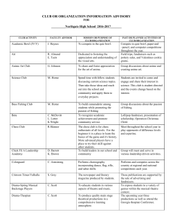 Clubs - Coweta County Schools