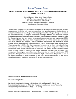 AN INTERDISCIPLINARY PERSPECTIVE ON IT