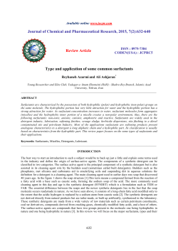 Type and application of some common surfactants