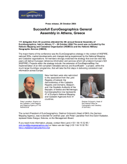 Succesfull EuroGeographics General Assembly in Athens, Greece
