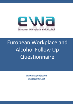 European Workplace and Alcohol Follow Up Questionnaire