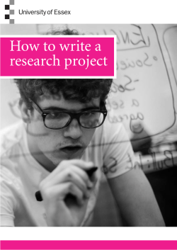 How to write a research project