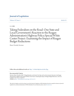 Taking Federalism on the Road: One State and Local Government`s