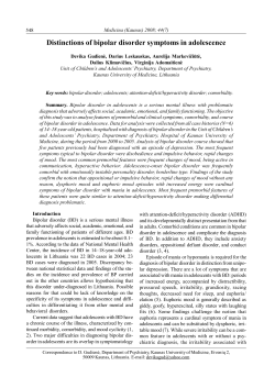 Distinctions of bipolar disorder symptoms in adolescence