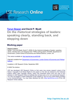 On the rhetorical strategies of leaders: speaking clearly, standing