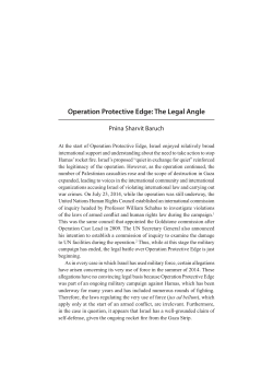 Operation Protective Edge: The Legal Angle