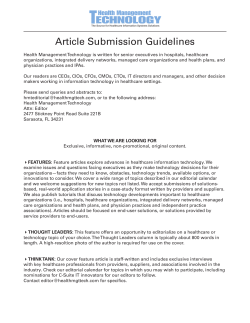 HMT Article Guidelines.indd - Health Management Technology