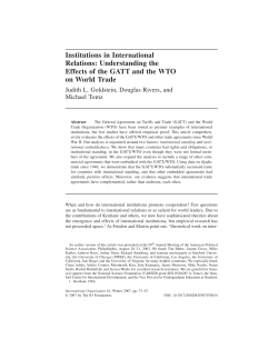 Institutions in International Relations: Understanding the Effects of