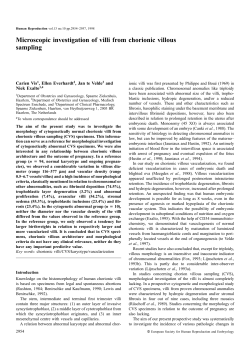 Microscopic investigation of villi from chorionic villous sampling
