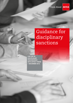 Guidance for disciplinary sanctions