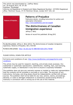 The distinctiveness of Canadian immigration experience
