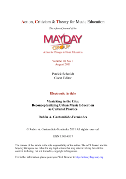 Musicking in the City: Reconceptualizing Urban Music Education as