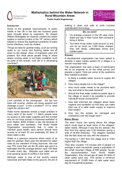 Mathematics behind the Water Network in Rural Mountain Areas