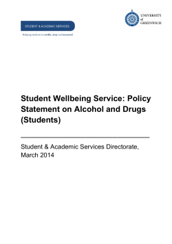 Alcohol and Drugs Policy Statement - March 2014