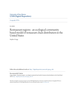 Restraurant regions : an ecological community based model of