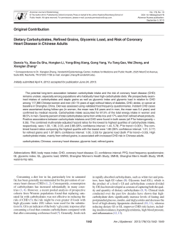 Dietary Carbohydrates, Refined Grains, Glycemic Load, and Risk of