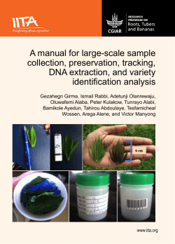 A manual for large-scale sample collection, preservation