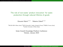 The role of non-waste `product innovation` for waste production